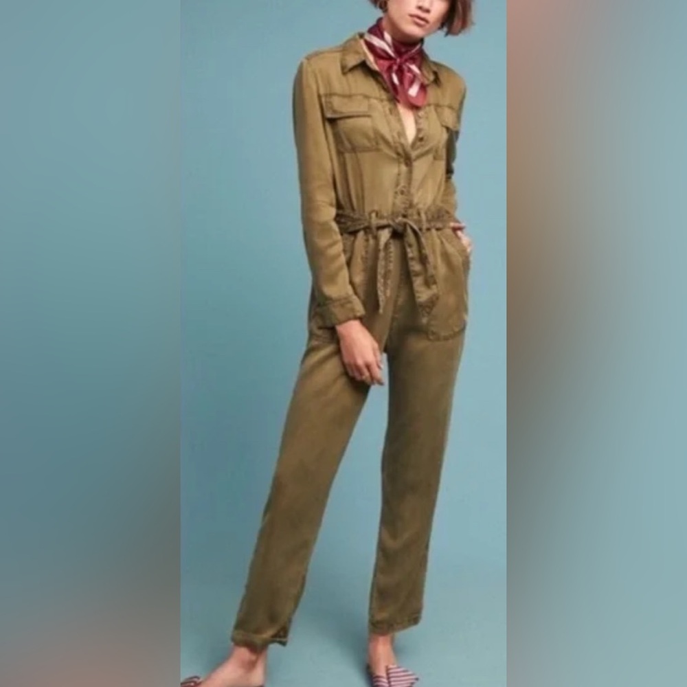 Anthropologie Olive Green Women's Jumpsuit